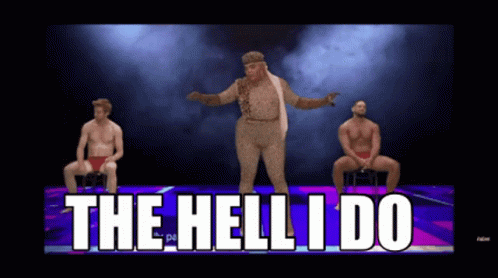 Man In Leopard Print Dancing Saying The Hell I Do GIF