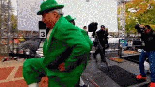 Man In Leprechaun Costume Doing Irish Jig GIF