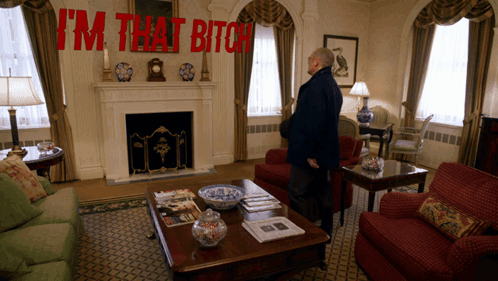 Man In Living Room Saying I'm That Bitch GIF