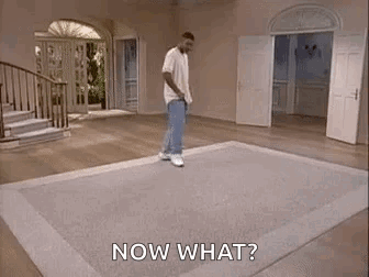 Man In Living Room Saying Now What GIF