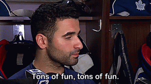 Man in Locker Room Saying Tons of Fun