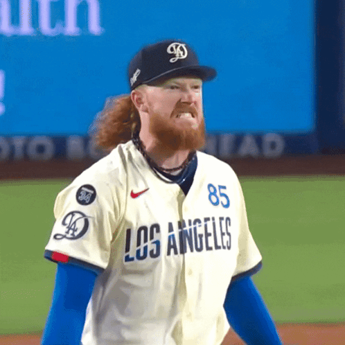 Man In Los Angeles Jersey On Field GIF