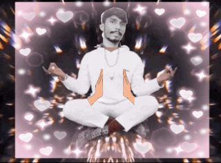 Man in Lotus Position with Folded Hands