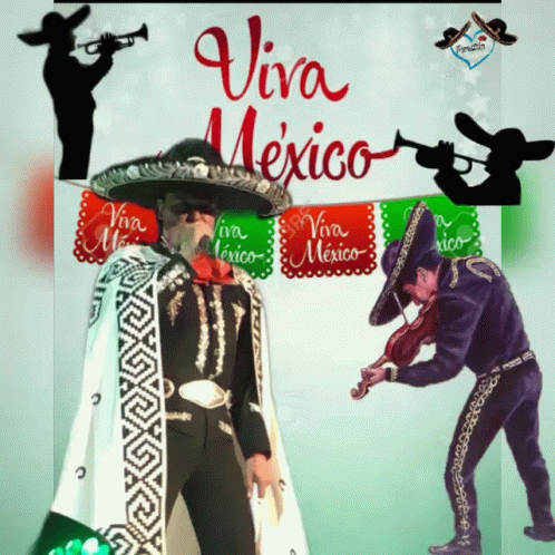 Man in Mariachi Outfit Playing Violin Viva Mexico