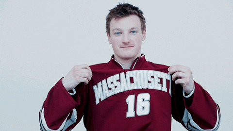 Man in Maroon Massachusetts Jersey