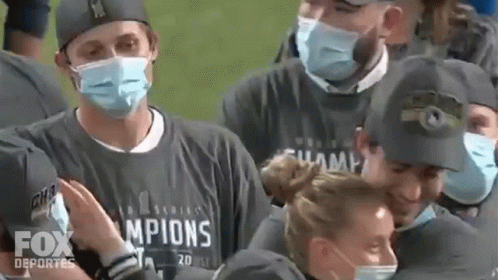 Man In Mask And Champions T-Shirt GIF
