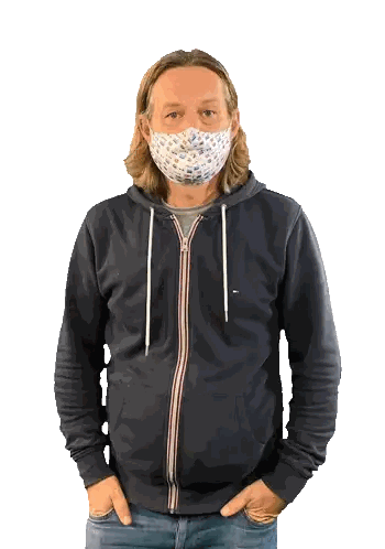 Man in Mask and Tommy Hilfiger Jacket