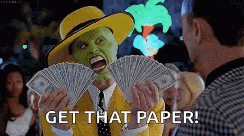 Man in Mask Holding Money and Screaming