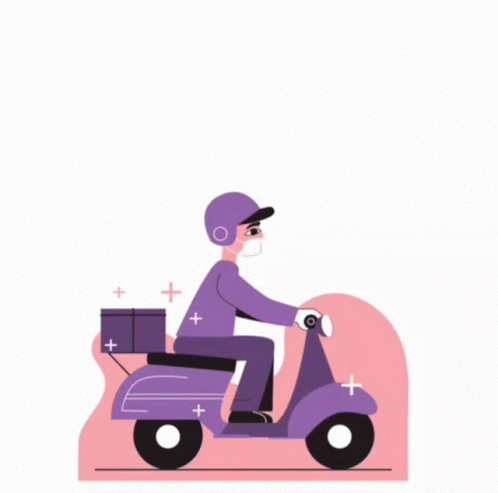 Man In Mask Riding Purple Scooter Armarinho Campo Grande GIF