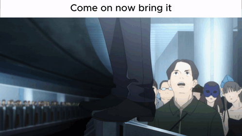 Man In Mask Saying Come On Now Bring It GIF