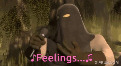 Man in Mask Singing Into Microphone Saying Feelings
