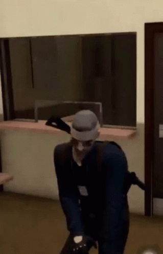 Man In Mask With Gun GIF