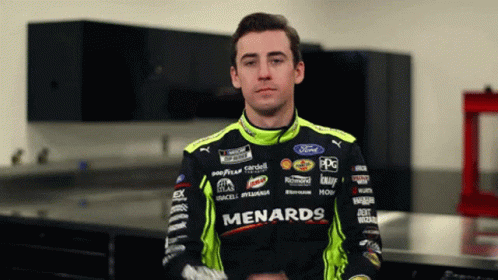 Man In Menards Racing Uniform GIF