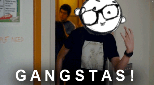 Man in Metallica Shirt with Gangstas Wall