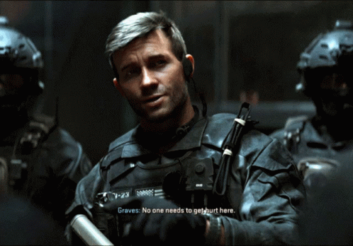 Man In Military Uniform Graves No One Needs To Get Hurt GIF