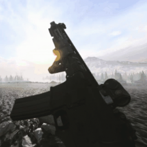 Man In Military Uniform Holding Rifle With Reface App Logo GIF