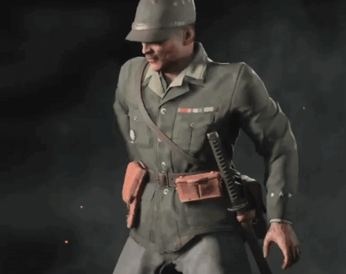 Man in Military Uniform Holding Sword