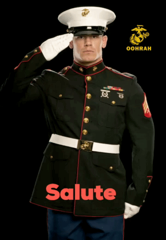 Man in Military Uniform Saluting Oohrah Logo