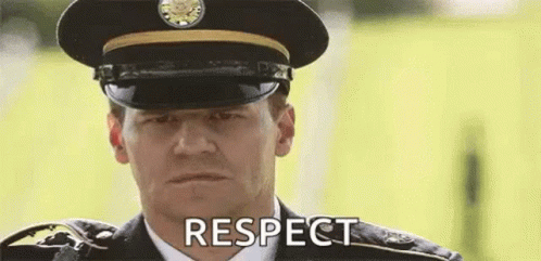 Man In Military Uniform Saying Respect GIF