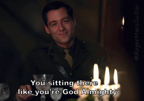 Man In Military Uniform Saying You Re Sitting Like God GIF