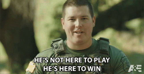Man In Military Uniform Says Not Here To Play Here To Win GIF