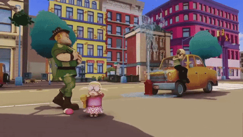 Man In Military Uniform Walking With Girl GIF