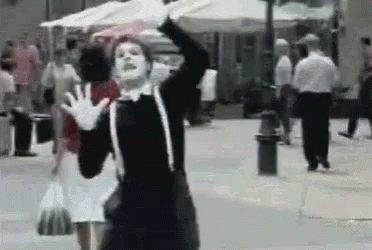 Man in Mime Costume Walking