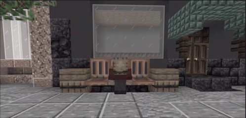 Man in Minecraft Standing by Window