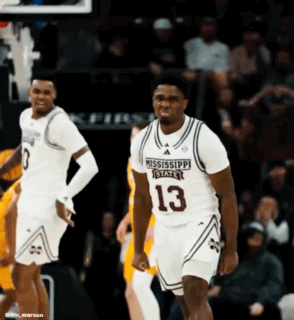 Man in Mississippi State Jersey on Basketball Court