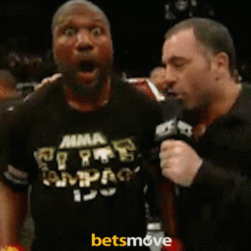 Man in MMA Shirt Being Interviewed