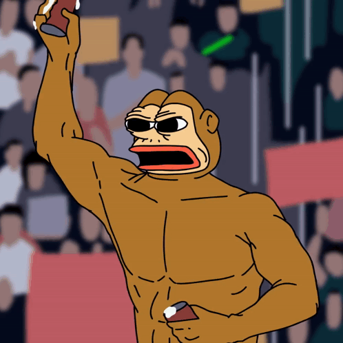 Man in Monkey Costume Holding Soda Can