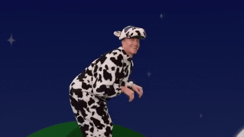 Man In Moo Body Suit GIF
