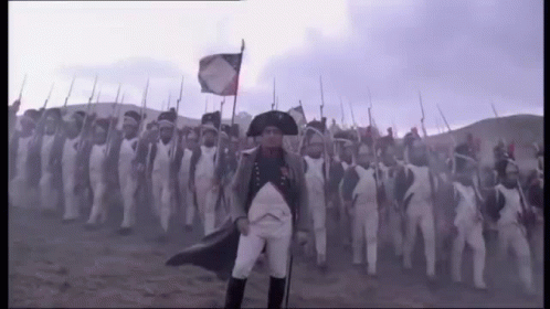 Man in Napoleon Hat Leading Army