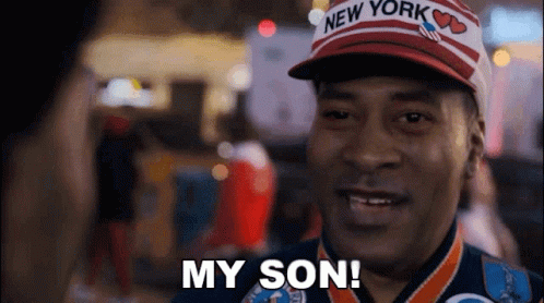 Man In New York Hat And Medal Saying My Son GIF