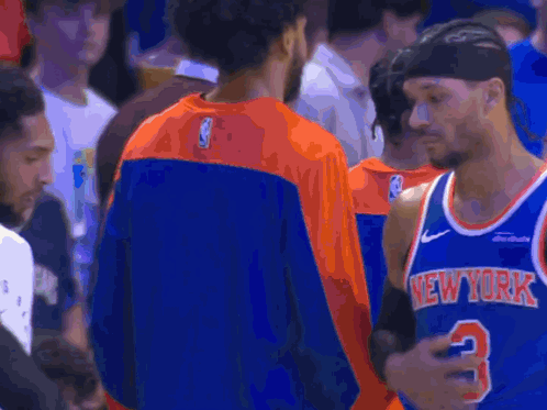 Man in New York Jersey #3 Talking to Man