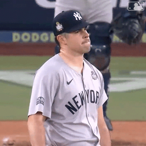 Man in New York Jersey on Field