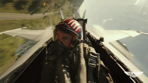 Man In Nick Helmet Flying Plane GIF