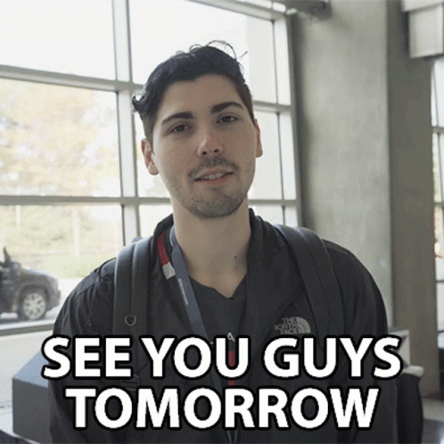 Man In North Face Jacket Saying See You Tomorrow GIF