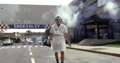 Man in Nurse Costume Walking