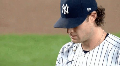 Man in NY Yankees Jersey on Baseball Field