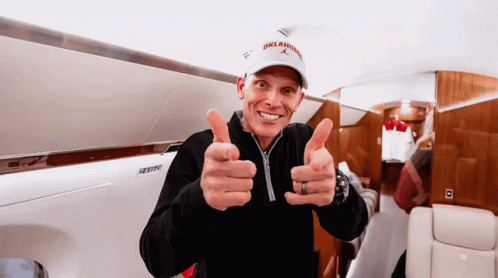 Man In Oklahoma Hat Giving Thumbs Up GIF