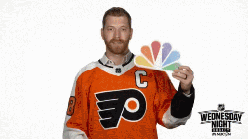 Man in Orange Jersey Holding Swipe Up Sign