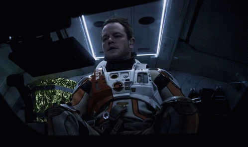 Man In Orange NASA Space Suit GIF