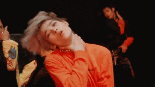 Man In Orange Shirt Dancing, Another Looks On GIF