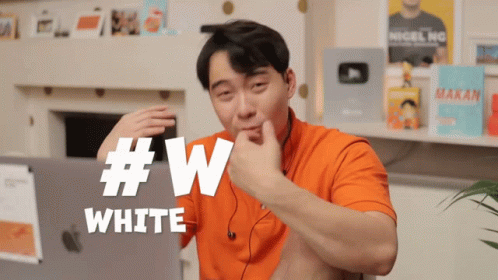 Man In Orange Shirt Making Funny Face GIF