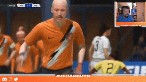 Man in Orange Shirt with Number 2