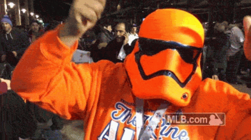 Man in Orange Stormtrooper Costume