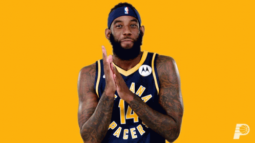 Man in Pacers Jersey Clapping