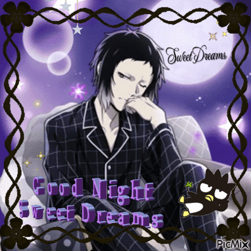 Man in Pajamas With Good Night Sweet Dreams