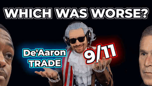 Man in Patriotic Costume Saying Which Was Worse De'Aaron Trade 9/11
